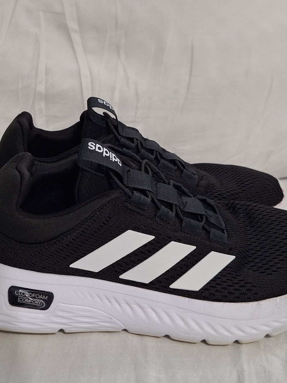 Adidas Womens Black Cloudfoam Comfort Athletic Sneakers